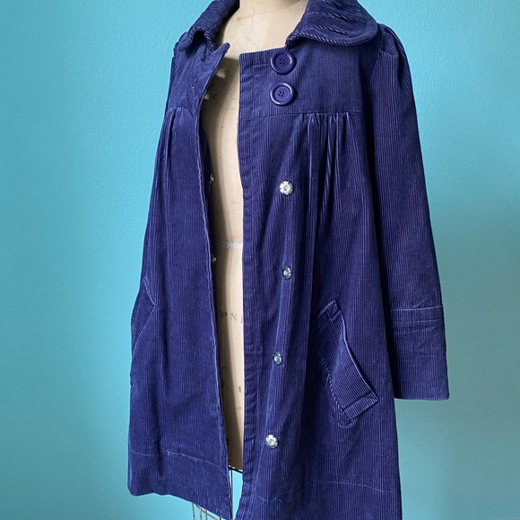 Purple corduroy women’s swing coat size small to medium Bread n Butter - Picture 4 of 7